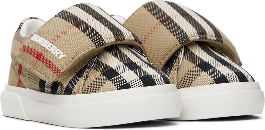 Burberry Baby Beige Check Sneakers - Picture 3