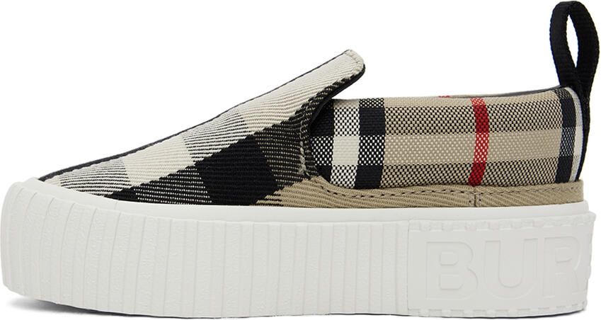 Burberry Baby Beige Check Sneakers - Picture 3