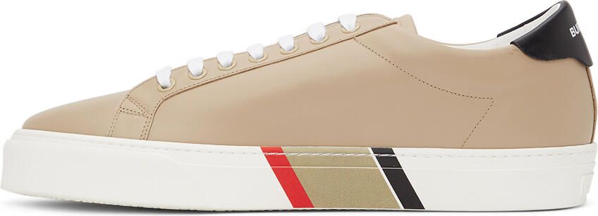 Burberry Beige Bio-Based Striped Sole Sneakers - Picture 2
