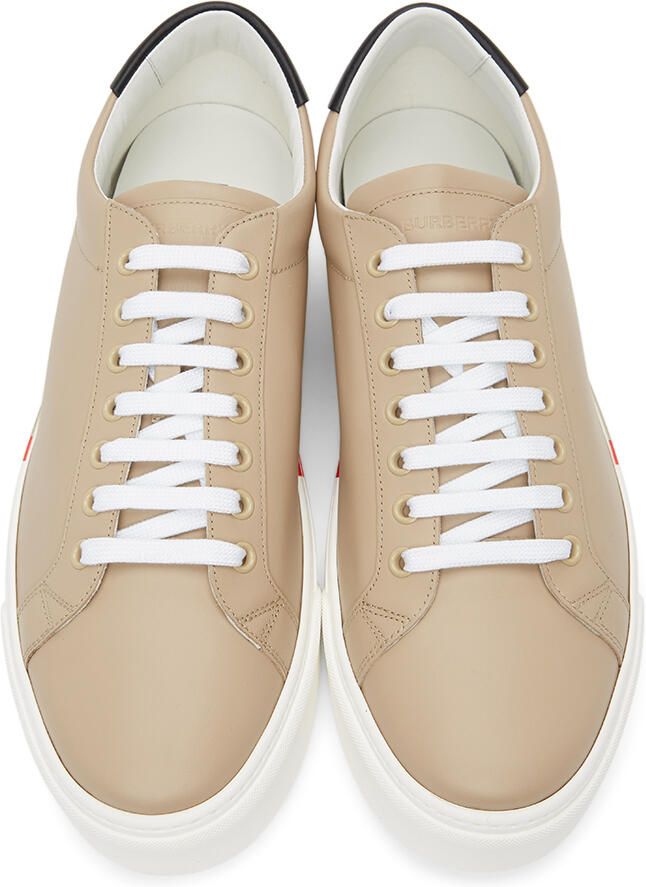 Burberry Beige Bio-Based Striped Sole Sneakers