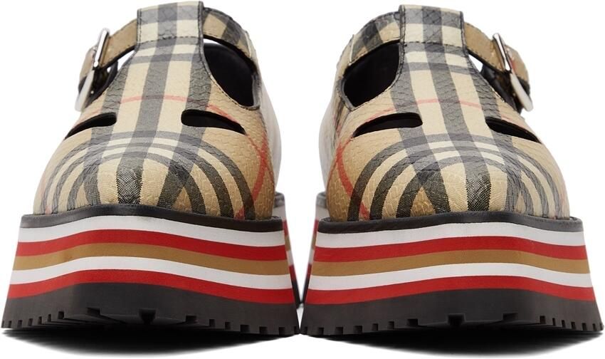Burberry Beige Check Aldwych Mary Jane Oxfords - Picture 3