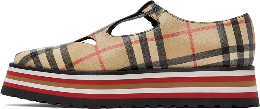 Burberry Beige Check Aldwych Mary Jane Oxfords - Picture 4