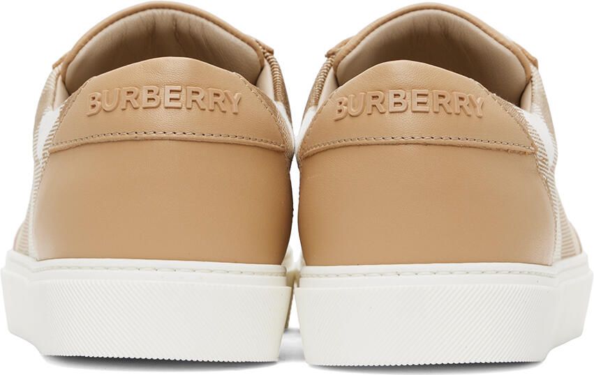 Burberry Beige Check & Leather Sneakers
