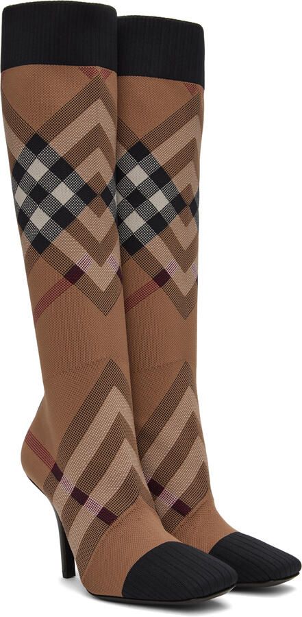 Burberry Beige Check Boots