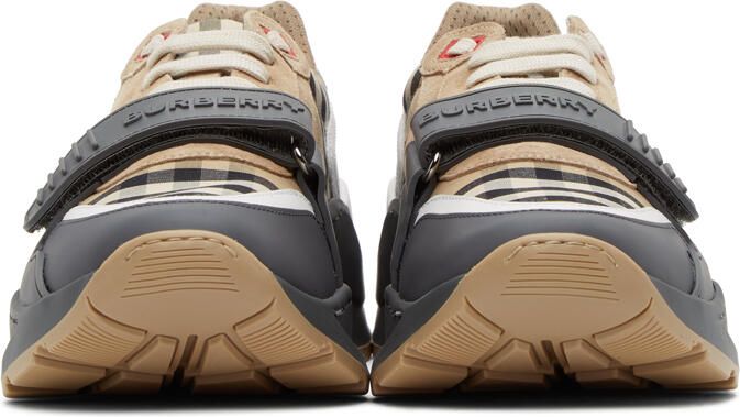 Burberry Beige Check Ramsay Sneakers - Picture 3