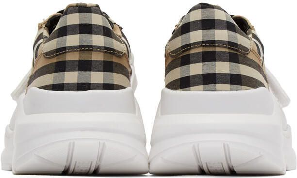 Burberry Beige Check Regis Sneakers - Picture 4