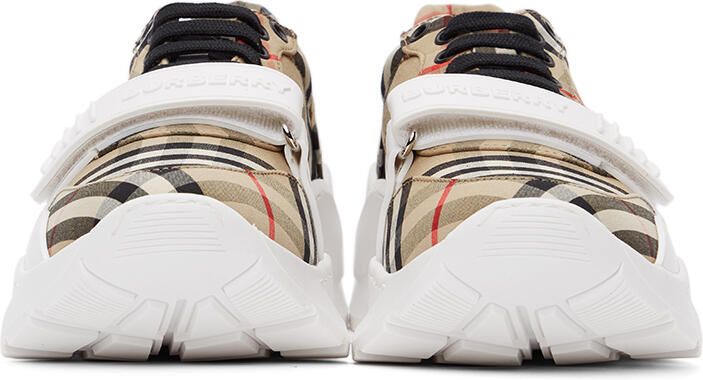 Burberry Beige Check Regis Sneakers - Picture 3