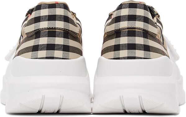 Burberry Beige Check Regis Sneakers - Picture 4