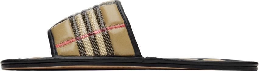 Burberry Beige Check Slides - Picture 4