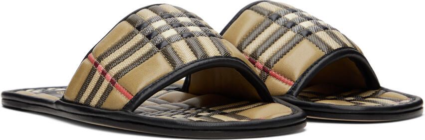 Burberry Beige Check Slides - Picture 2