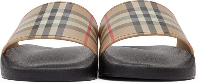 Burberry Beige Check Slides - Picture 3