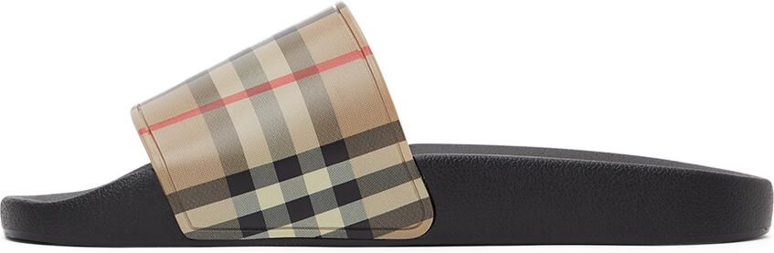 Burberry Beige Check Slides - Picture 2