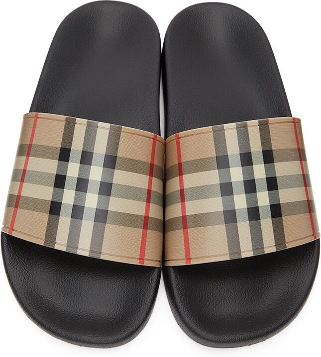 Burberry Beige Check Slides