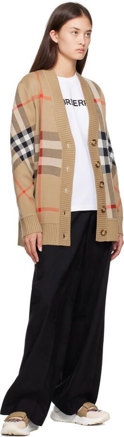 Burberry Beige Check Sneakers - Picture 4