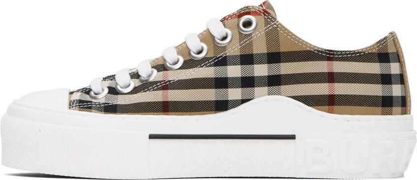 Burberry Beige Check Sneakers - Picture 3