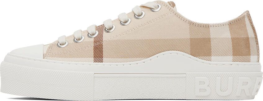 Burberry Beige Check Sneakers - Picture 3