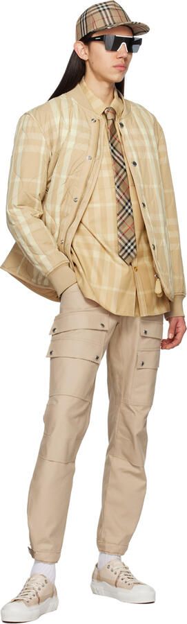 Burberry Beige Check Sneakers - Picture 4