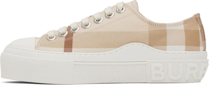Burberry Beige Check Sneakers - Picture 3