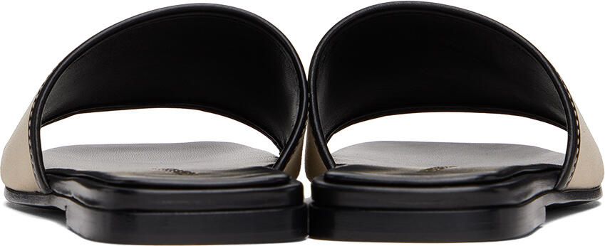Burberry Beige Label Print Slides