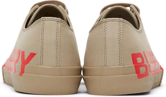 Burberry Beige Larkhall M Logo Sneakers - Picture 4
