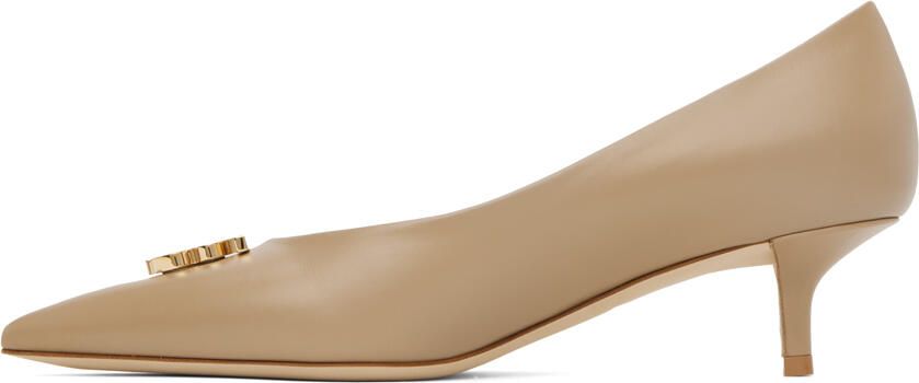 Burberry Beige Monogram Motif Heels - Picture 3