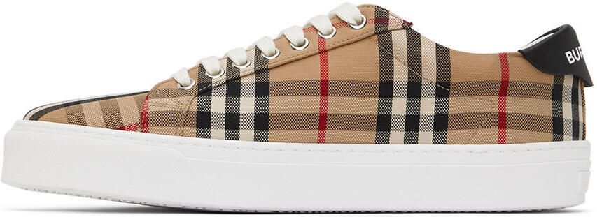 Burberry Beige Rangleton Check Low Sneakers - Picture 3