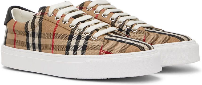 Burberry Beige Rangleton Check Low Sneakers - Picture 2