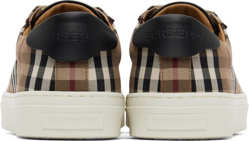 Burberry Beige Rangleton Check Sneakers