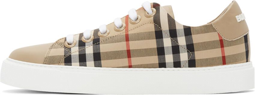 Burberry Beige Vintage Check Albridge Sneakers - Picture 4