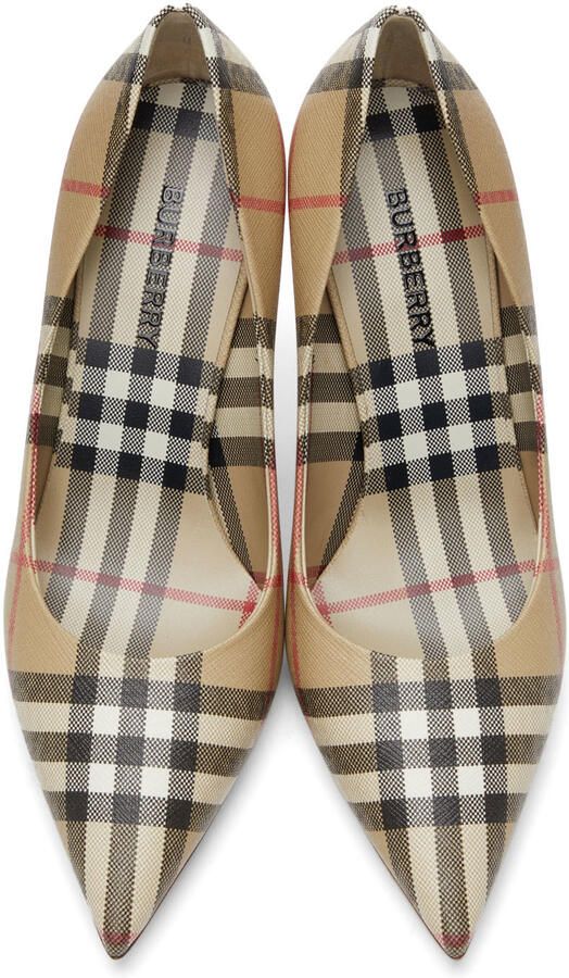 Burberry Beige Vintage Check Aubri Pumps - Picture 4