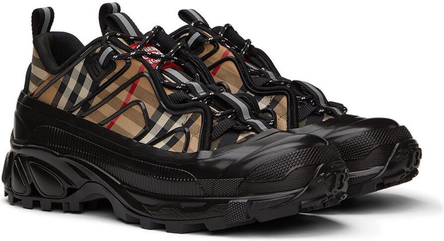 Burberry Black & Beige Arthur Check Sneakers - Picture 2