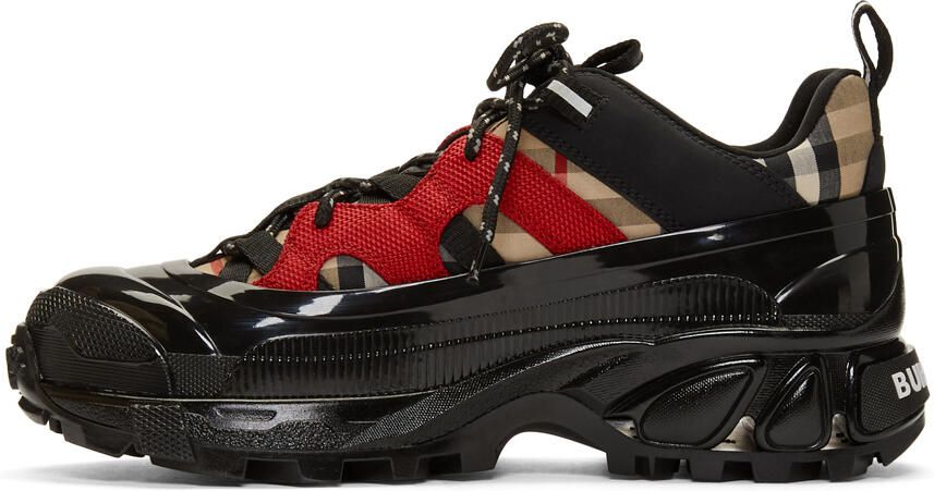 Burberry Black & Beige Arthur Sneakers - Picture 3