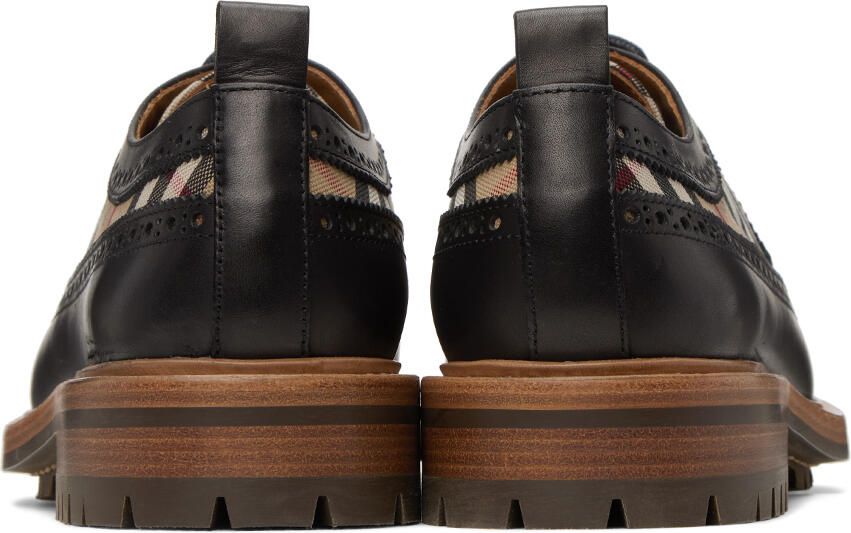 Burberry Black & Beige Check Derbys