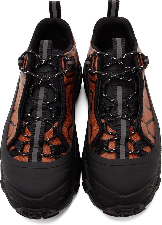 Burberry Black & Orange Leather Arthur Sneakers