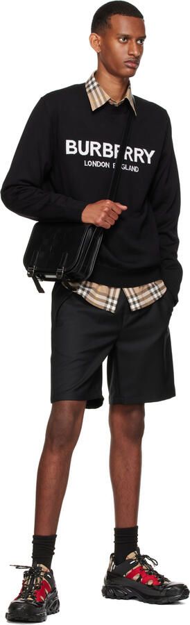 Burberry Black & Red Arthur Sneakers - Picture 4