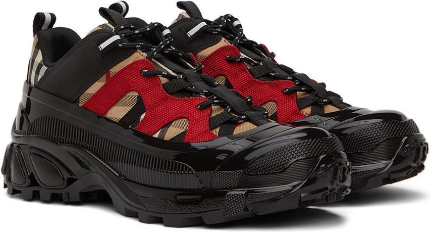 Burberry Black & Red Arthur Sneakers - Picture 2