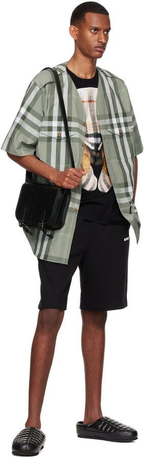 Burberry Black Leather Quilted Slippers - Picture 4