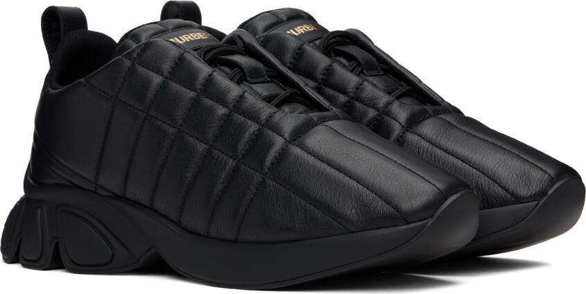 Burberry Black Quilted Leather Classic Sneakers - Picture 2