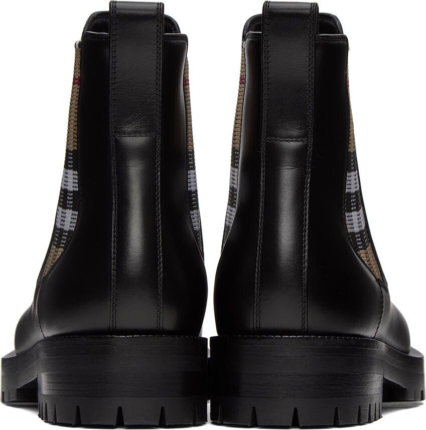 Burberry Black Vintage Check Chelsea Boots