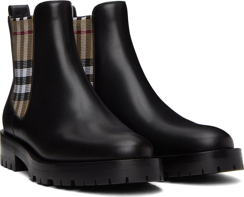 Burberry Black Vintage Check Chelsea Boots - Picture 2
