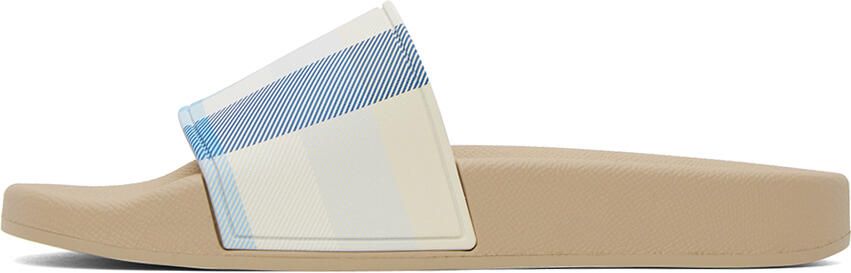 Burberry Blue Check Slides - Picture 4