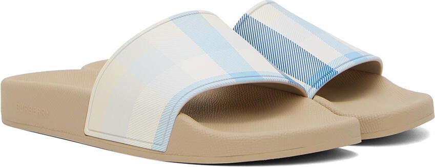 Burberry Blue Check Slides - Picture 2