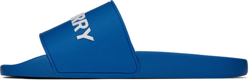 Burberry Blue Embossed Slides - Picture 3