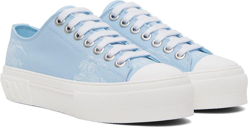 Burberry Blue Lace-Up Sneakers - Picture 2