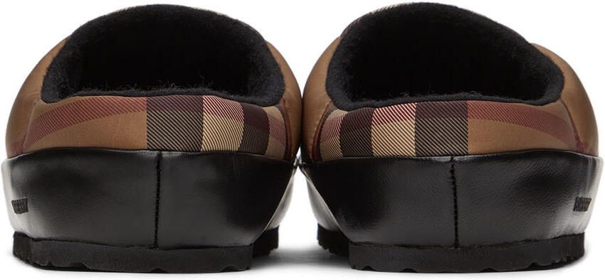 Burberry Brown & Beige Northaven Check Slippers