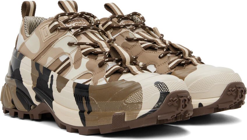 Burberry Brown Camouflage Arthur Sneakers - Picture 2
