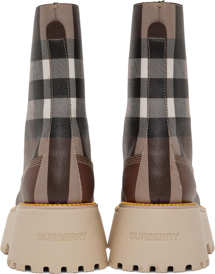 Burberry Brown Check Ankle Boots - Picture 3