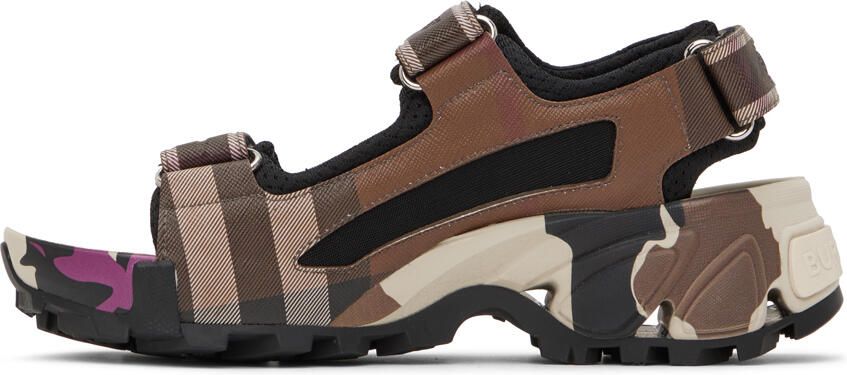 Burberry Brown Arthur Check Sandals - Picture 3