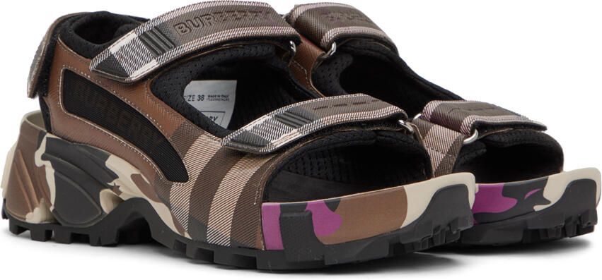 Burberry Brown Arthur Check Sandals - Picture 2