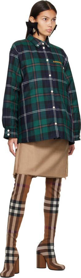 Burberry Brown Check Over-The-Knee Boots - Picture 3